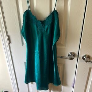 Teal Satin Slip